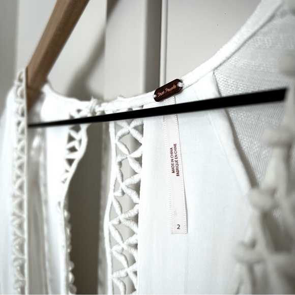 EXC • Free People I Think I Love You Mini Dress in White • - Picture 10 of 12